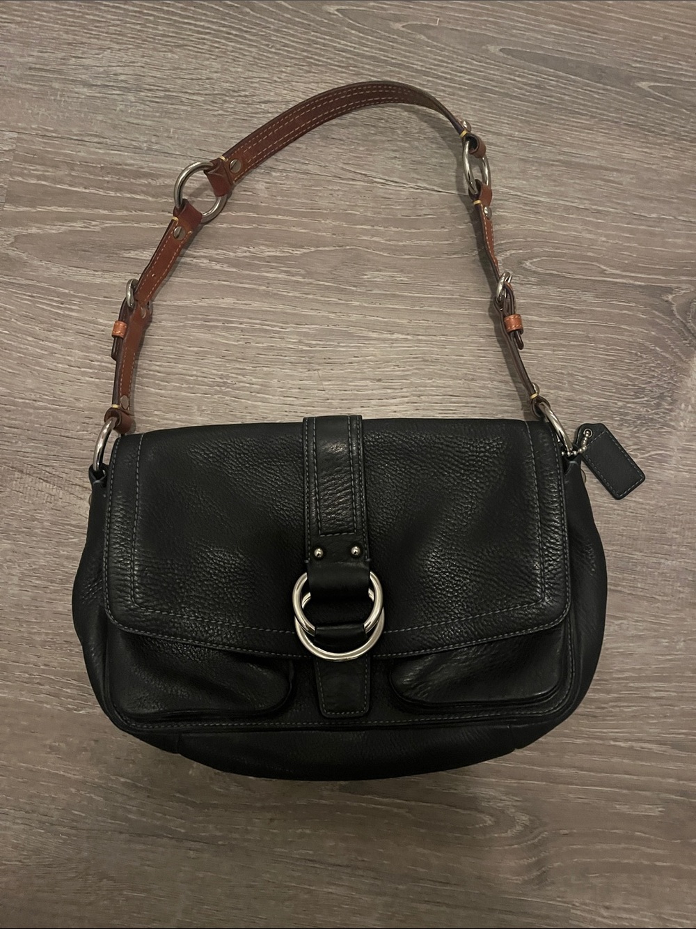 Coach black leather purse